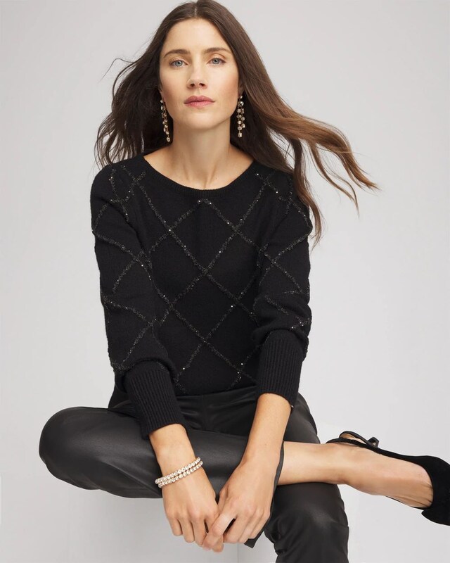 Sparkling Diamonds Pullover Sweater - image 2